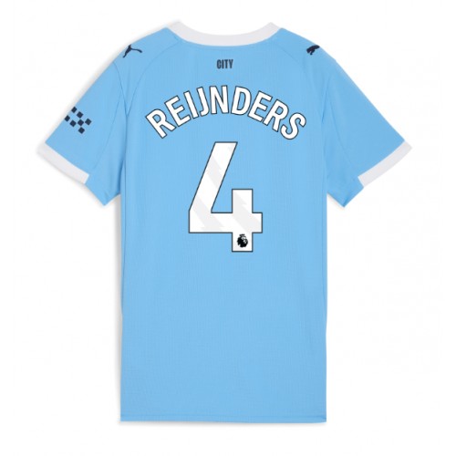 Stroje piłkarskie Manchester City Tijjani Reijnders #4 Koszulka Podstawowej dla damskie 2025-26 Krótki Rękaw
